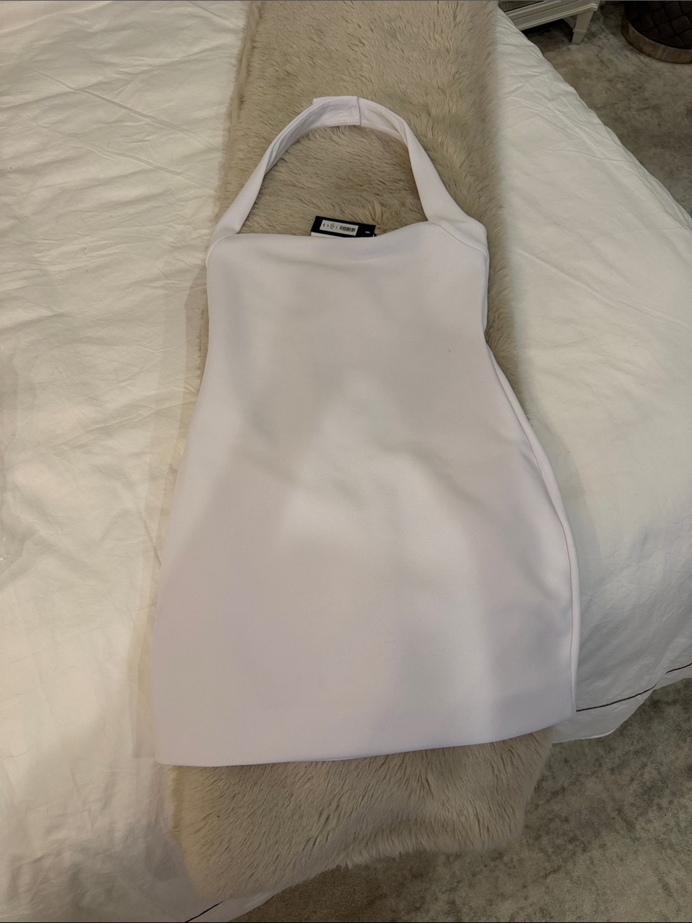 Aritzia Figure Knit White Halter Mini Dress - Women's S NWT - Picture 9 of 14